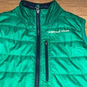 Kelly green puffer vest